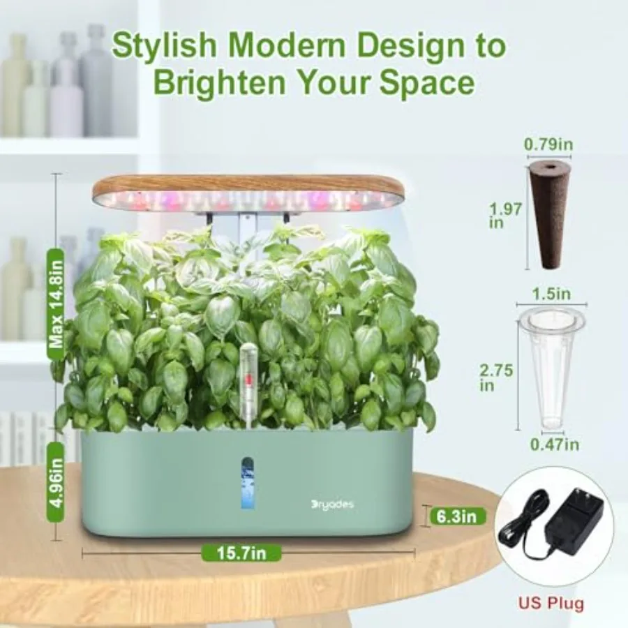 Countertop hydroponics growing Ultimate 12-Pod Aeroponic Herb Garden with LED for Kitchen Office