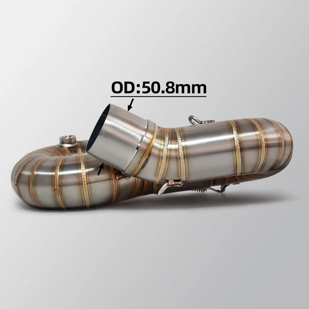 

For HONDA CBR1000RR CBR1000 RR 2008-2017 Motorcycle Exhaust Middle Link Pipe Stainless Roundabout Slip-On Tube 51mm Kit