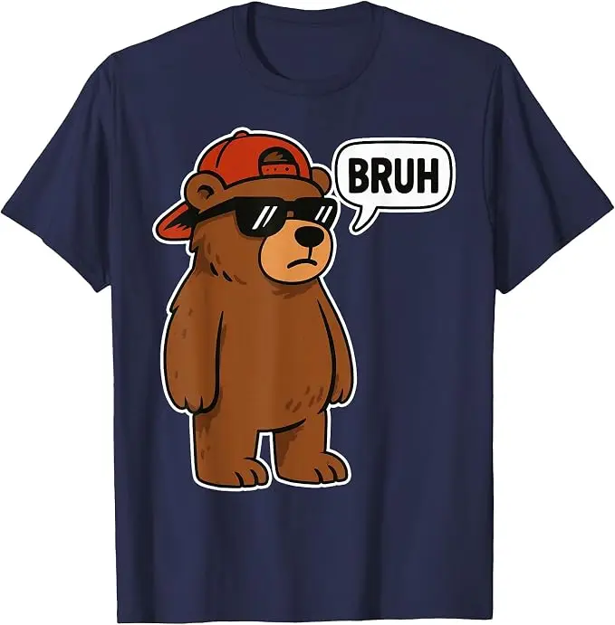 Cool Bruh Bear Herren Damen Jungen Teenager Lustiges Bären-T-Shirt Y2k Wildnis und Sarkasmus Spruch-T-Shirt Baumwolle Kurzarm Grafik-Bekleidung – Detail 18