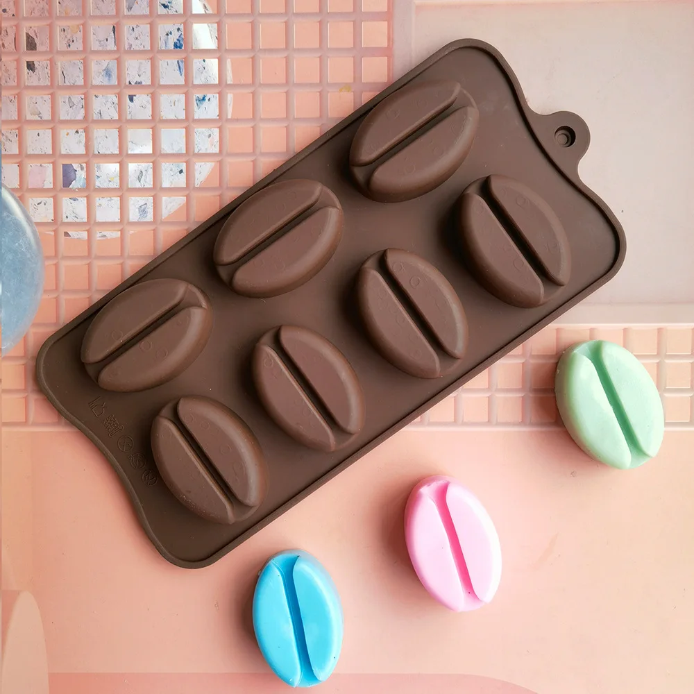 7 Cavity Coffee Bean Silicone Chocolate Mold  Plump Lips Baking Cake Decorating Mould Ice Cube Fondant Pastry Mold Kitchen Tools
