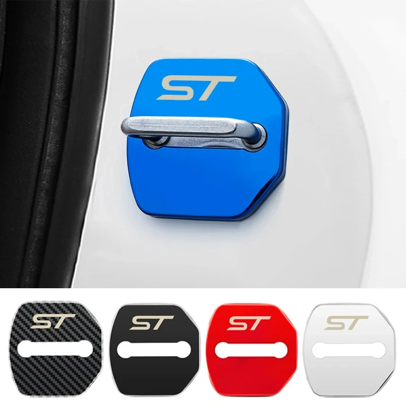 4Pcs Metal Car styling Door Lock Cover Stickers For Ford ST Fiesta Focus Edition Car KUGA Mondeo Ecosport Car Auto Accessories