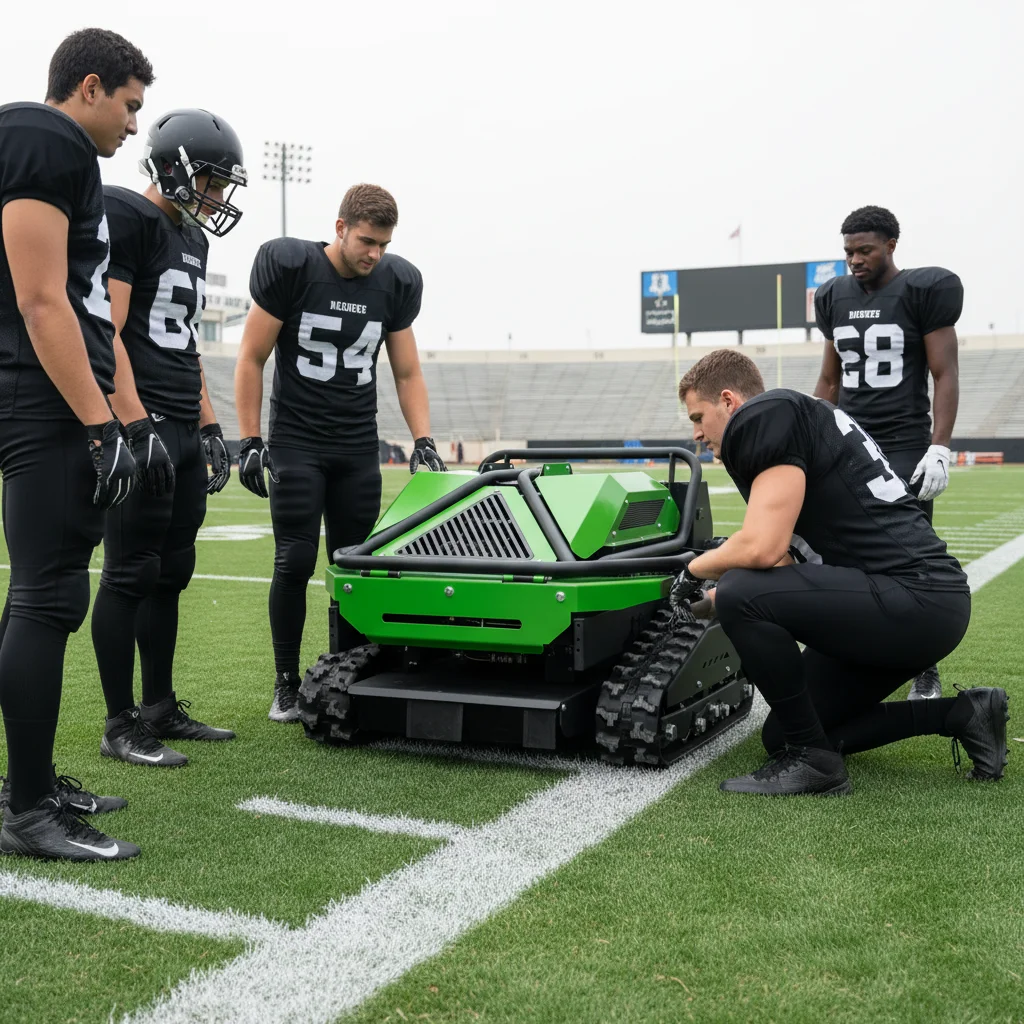 Durable Remote Control Crawler Mower Tracked Lawn Maintenance Equipment for Orchard Yard