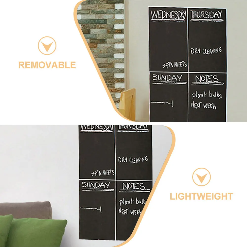 12 ورقة من ملصقات اللوحة السوداء للمسح الجاف، متعددة الوظائف، لوحة رسم بلاستيكية قابلة لإعادة الاستخدام للفصول الدراسية والمكتب المنزلي #6