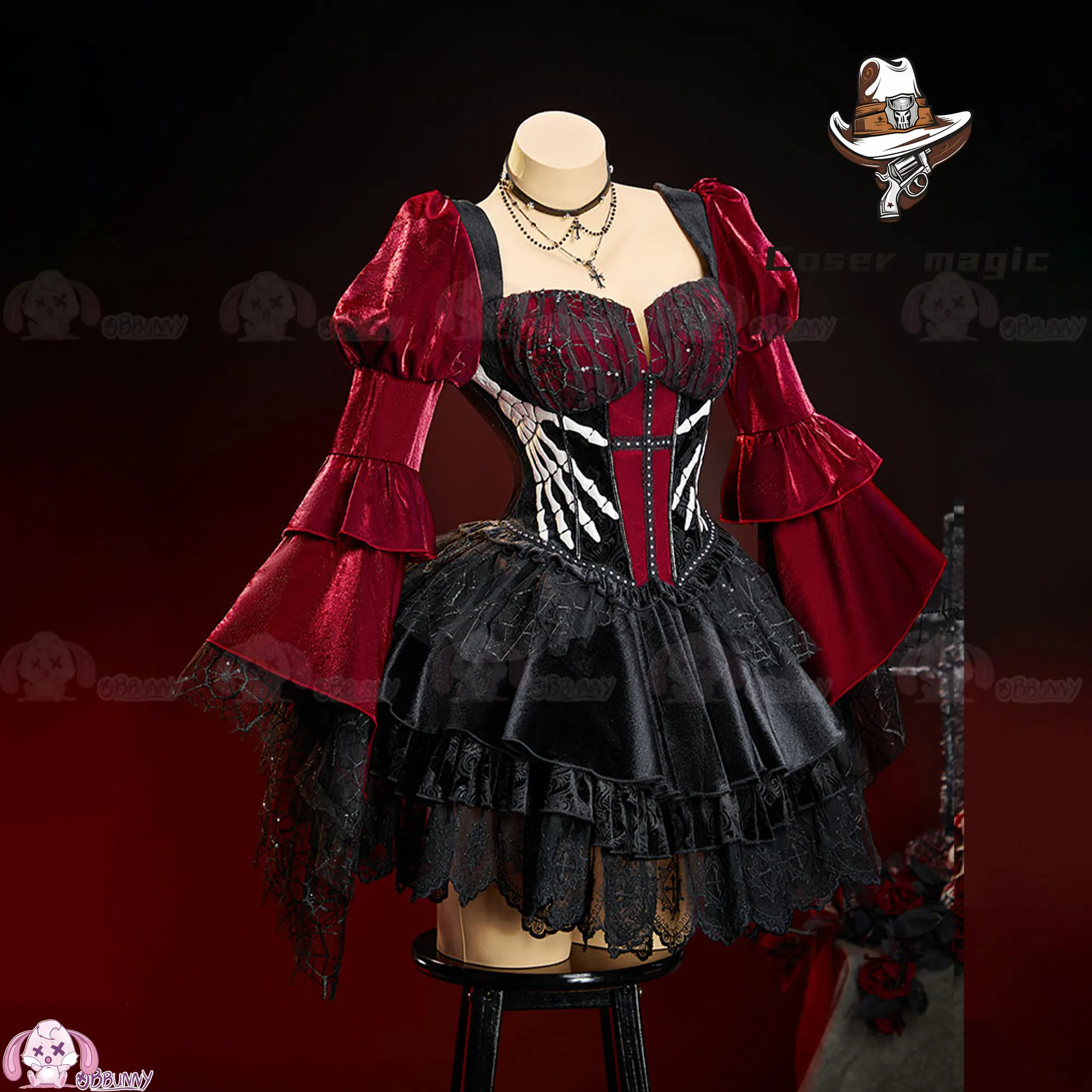 Gaun Lolita Gelap Gotik Dongen - Anime Cosplay Girl Costume ulasan dan harga