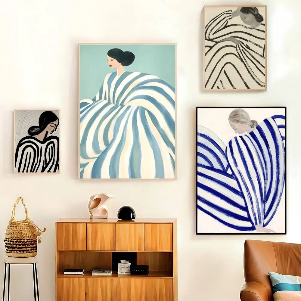 Abstrakte Linien Figur Poster Druck Leinwand Bilder Hause Für Wohnzimmer Und Schlafzimmer Wand Moderne Dekor Rahmenlose Malerei