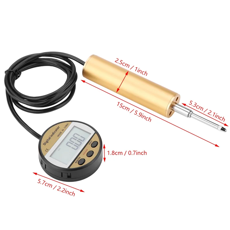 A74E-Digital Indicator Digital Probe Indicator Gauge 0-25.4Mm 0.01Mm Remote Type Digital Indicator Gauge Tool ±0.03Mm Test