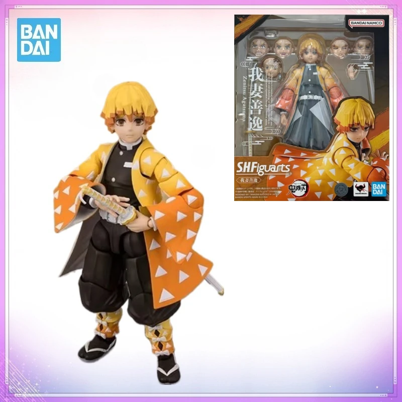Genuine Boxed Bandai Package SHF Demon Slayer:Kimetsu No Yaiba Zenitsu Agatsuma Anime Figure Finished Model Toys Collectible