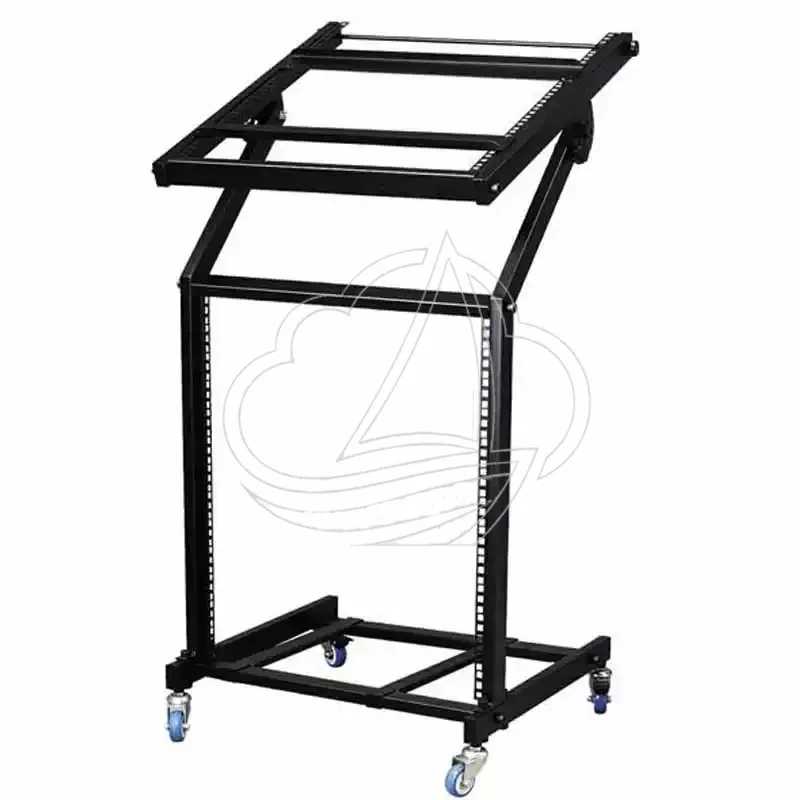 Movable DJ Mixer Stand with Wheels, 9/12U Professional Stage Audio Equipment Rack Power Amplifier Cabinet Holder