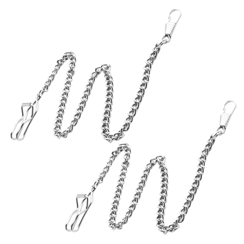 2Pcs Vintage Metal Pocket Watch Chains Durable Chain Clothing Chain for Wallet Jean Accessories Pocket Watch Chains for Men