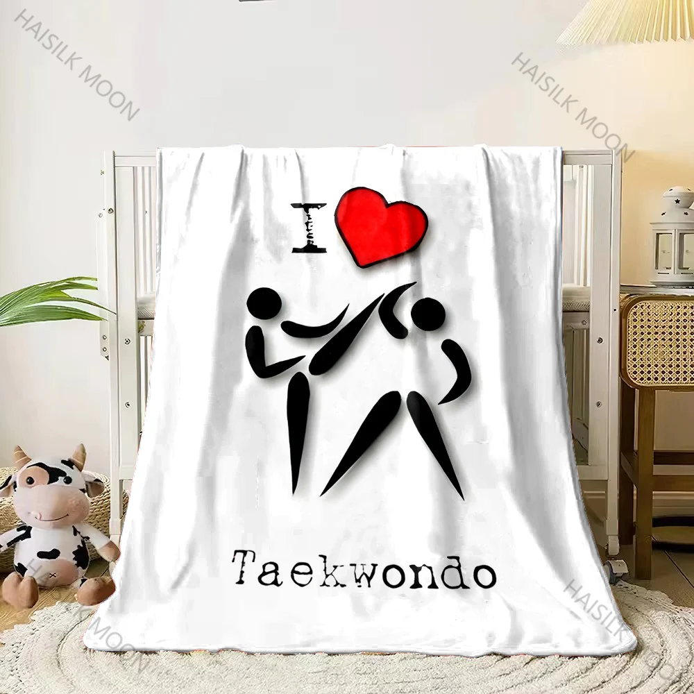 Taekwondo Printed Blanket Exclusive Blanket for Taekwondo Lovers Home Sofa Office Taekwondo Gym Four Seasons Available Gifts