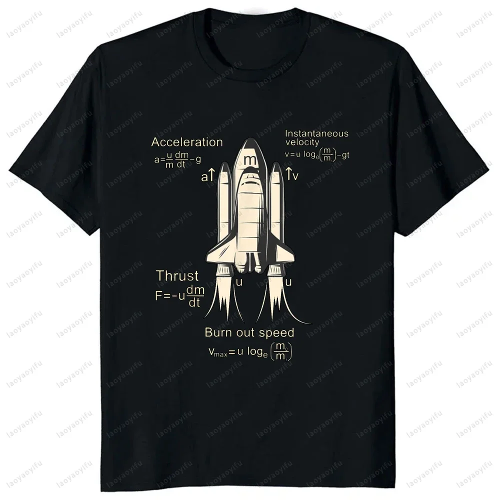 Rocket Propulsion Science Aerospace Engineering Graphic Printed T-Shirt Funny Mathematical Formula Lovers Tshirt Casual Tees