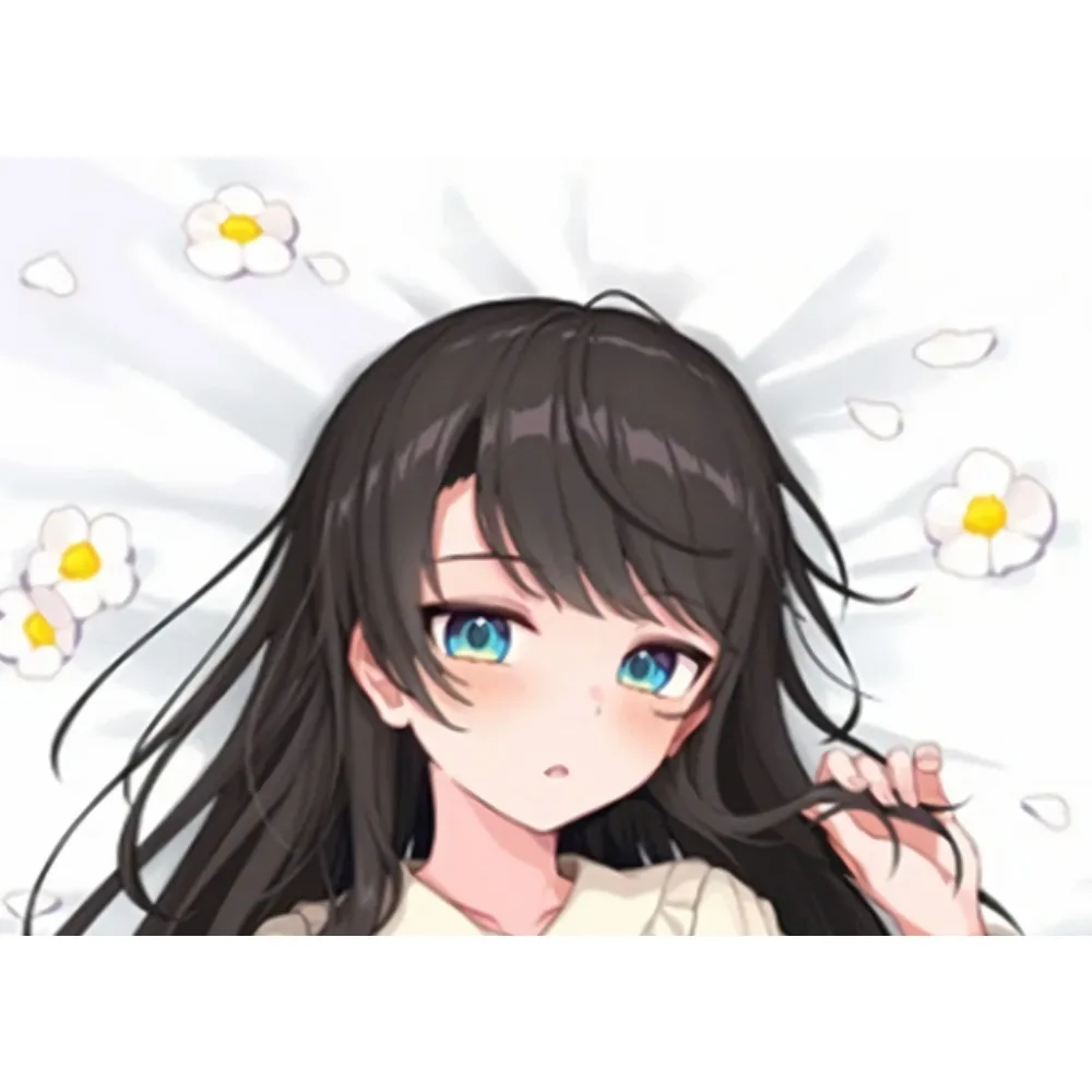 Anime Oozora Subaru Dakimakura Case Black Hair Yellow Hairband Sunny Girl Double Sided Printing