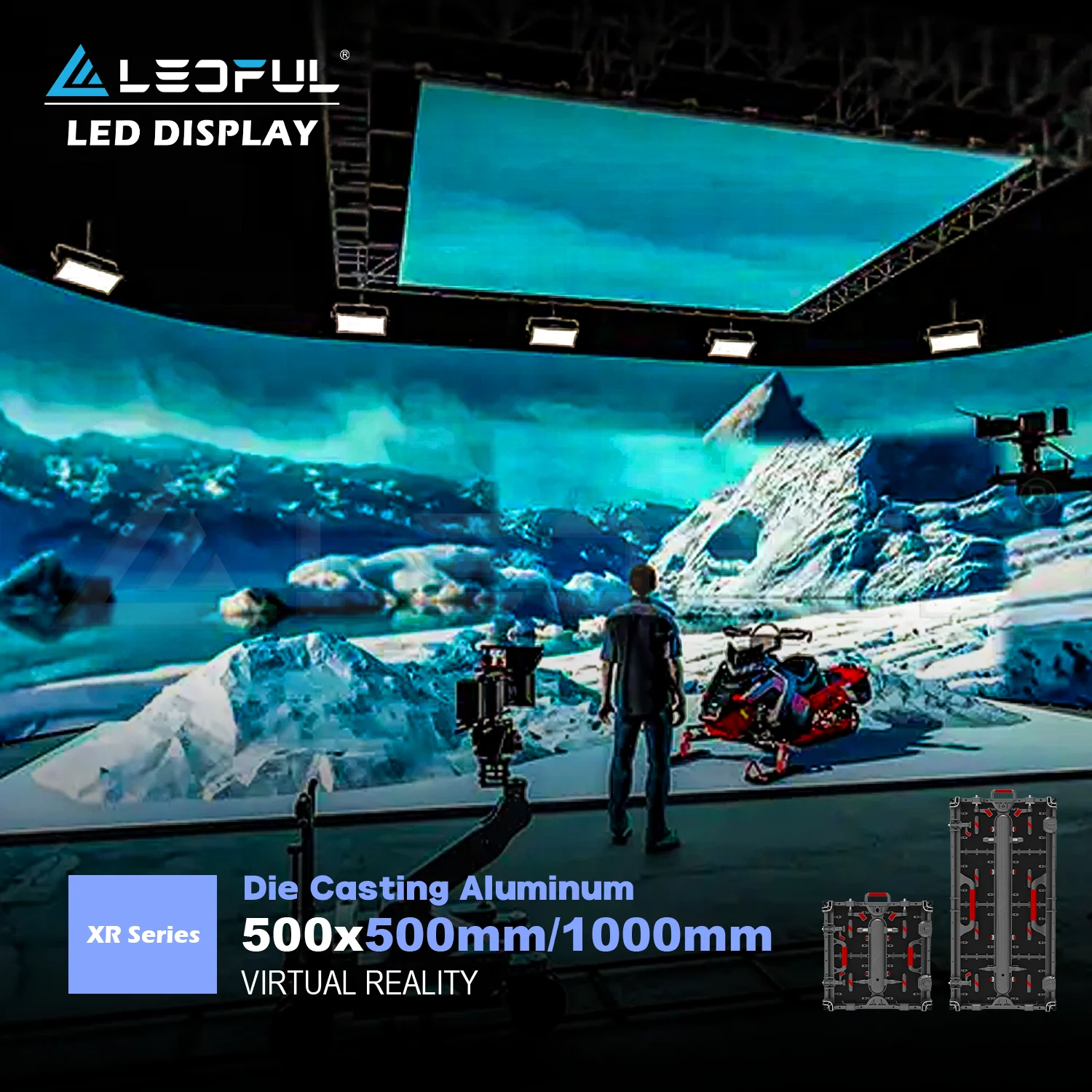 7680Hz Refresh Rate Studio P0.9 P1.2 P1.5 P2.6 VFX VP XR Film Virtual Production Led Video Wall Display Screen Cabinet