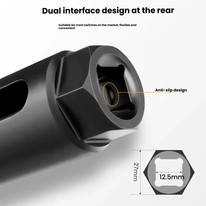 ประแจซ็อกเก็ตอเนกประสงค์ขนาด 22 มม. 1/2 นิ้ว สำหรับรถยนต์ ประแจซ็อกเก็ตสำหรับถอดและติดตั้งเซ็นเซอร์ออกซิเจน อุปกรณ์เสริมรถยนต์ระดับมืออาชีพ