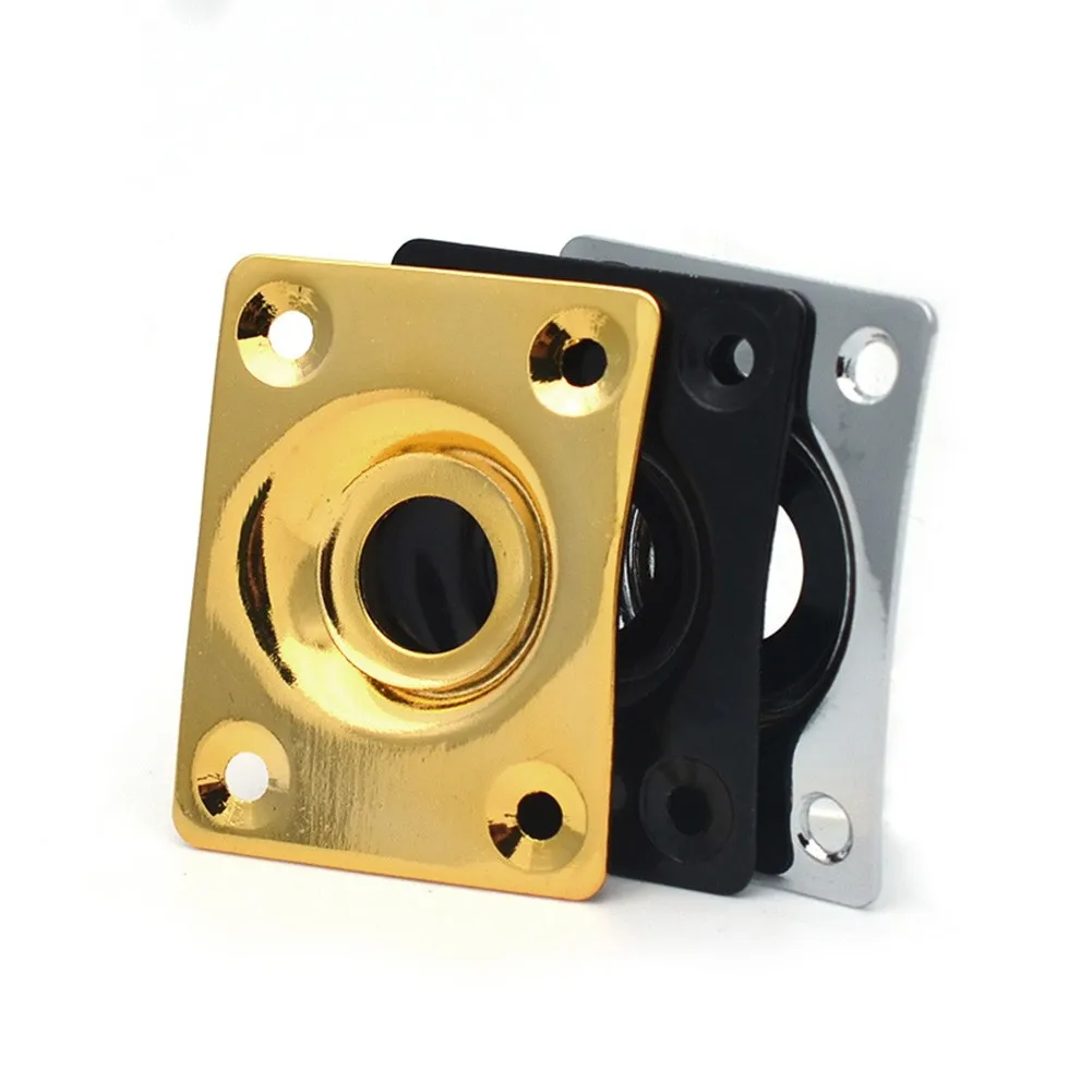 Rectangular Jack Plate With Screws For Les Paul Tele Style Electric Guitar Chrome/Black/Gold Instrumentos Guitar Parts