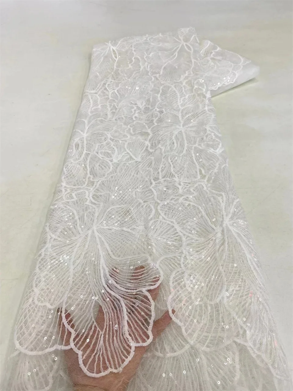 PGC-tela de encaje de lentejuelas africanas, tejido de red bordado nigeriano francés de alta calidad para vestido de novia, costura LY2837, 2024