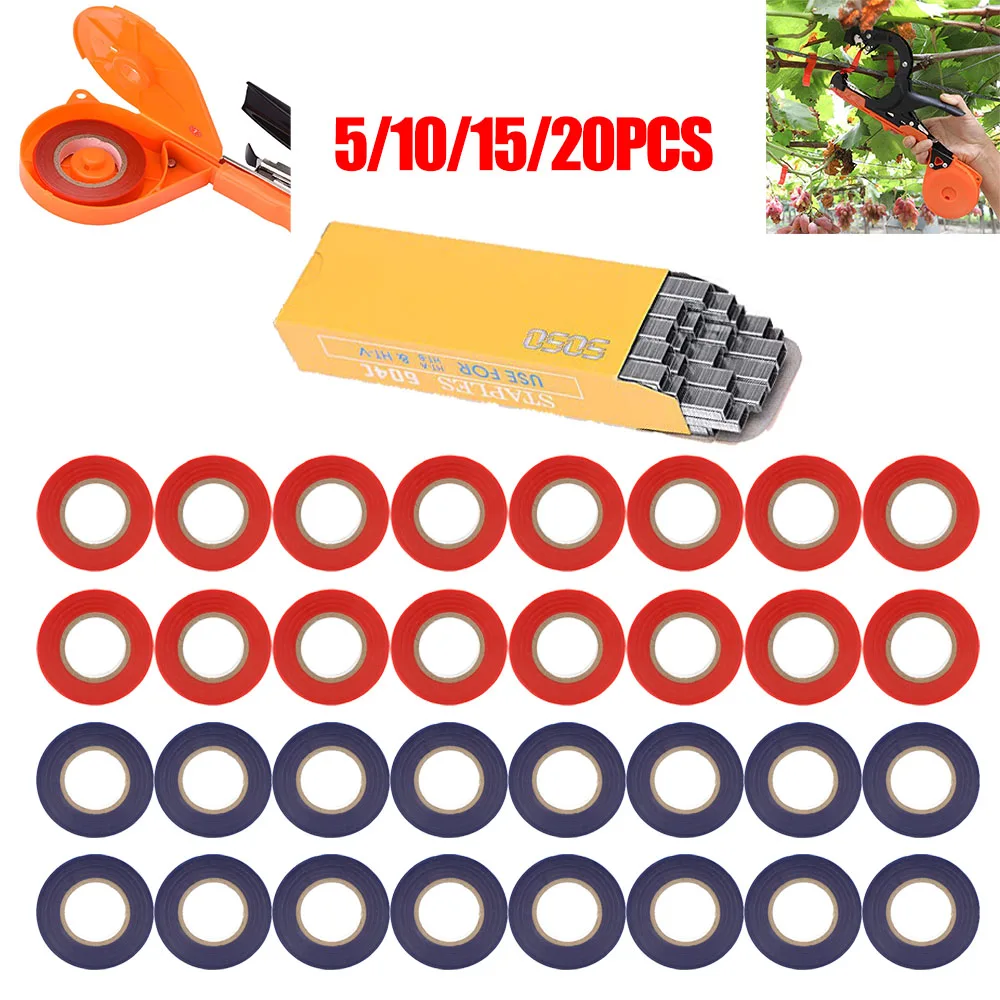 SI FANG Plant Branch Tying Tape with Staple Box Tree Binding Belt Gardening Tool Plant Ties Tapetool Tapener for Home Garden
