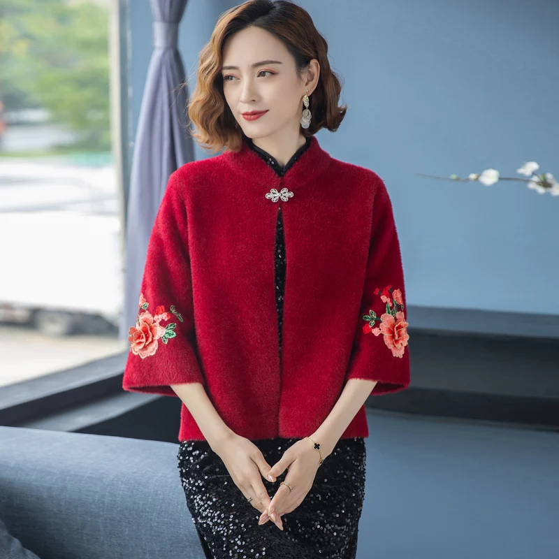 faionable-ort-manin-collar-water-rabbit-fur-awl-women's-outerwear-spring-autumn-ethnic-sle-coat