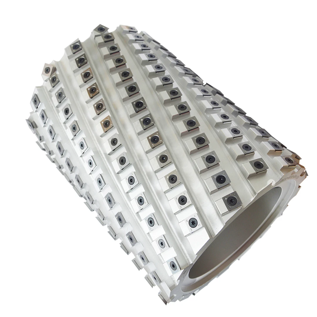 Big Diameter Light Cut Aluminum Steel Body Spiral Cutter Head Planer For Woodworking