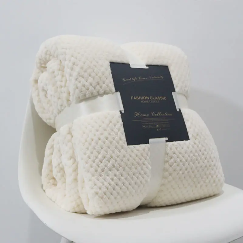 Napping In All Seasons Thick Sofa Air-Conditioning Blanket Pineapple Grid Double-Sided Towel Velvet Blanket
