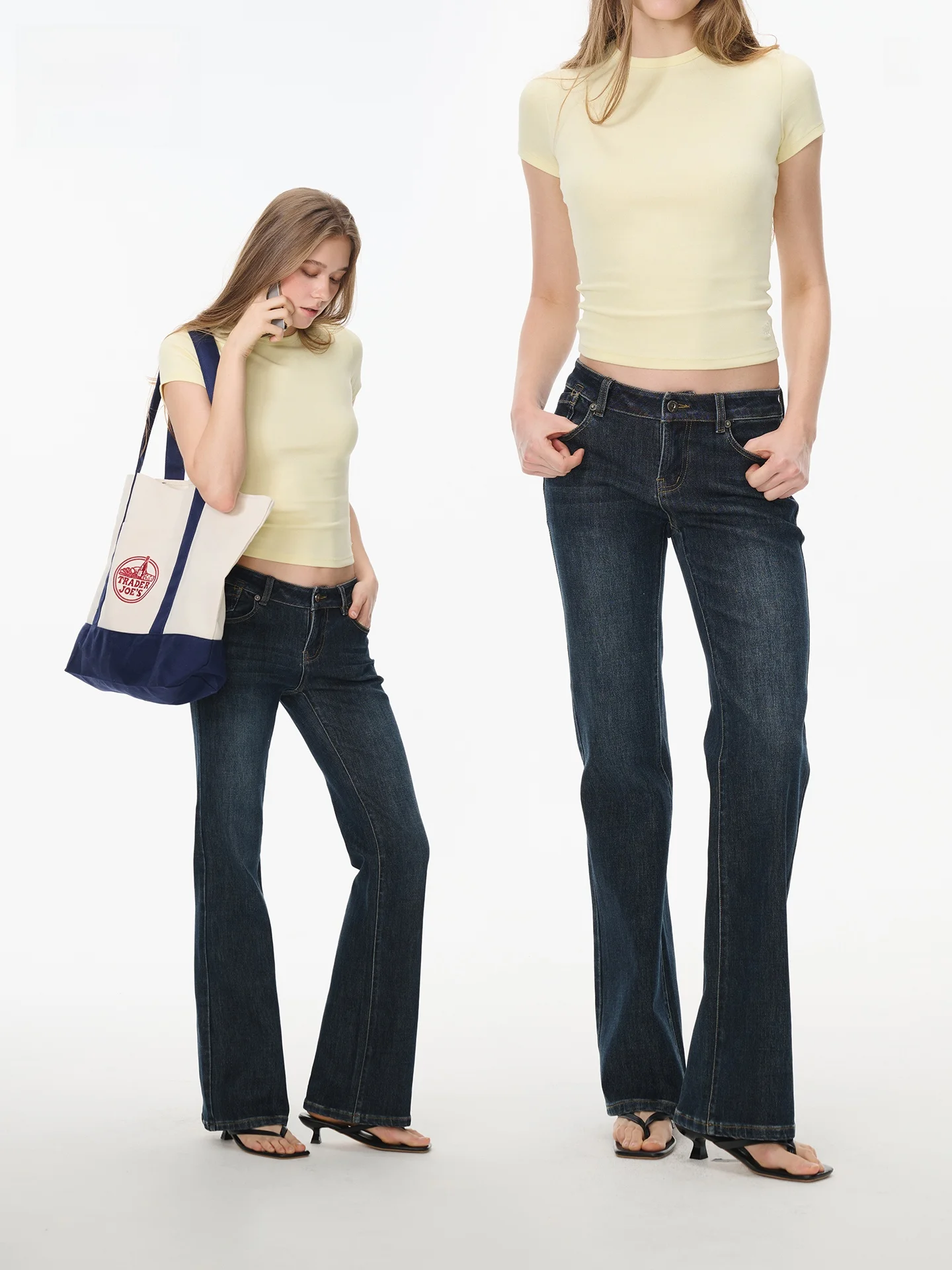 

LeiYu Labs Women's Straight Leg Jeans Micro Flared Retro Washed Slimming Spring 2026 New Style Low Waist Cotton Blend