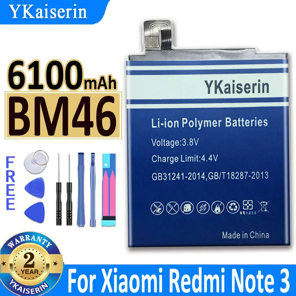 BN 45 46 YKaiserin Battery For Xiaomi Redmi Note 2 3 4 4X 5 5A 6 7 8 8T 6 GO K20 9T Pro MI 9TPro BP 41 40 Bateria + Track Code