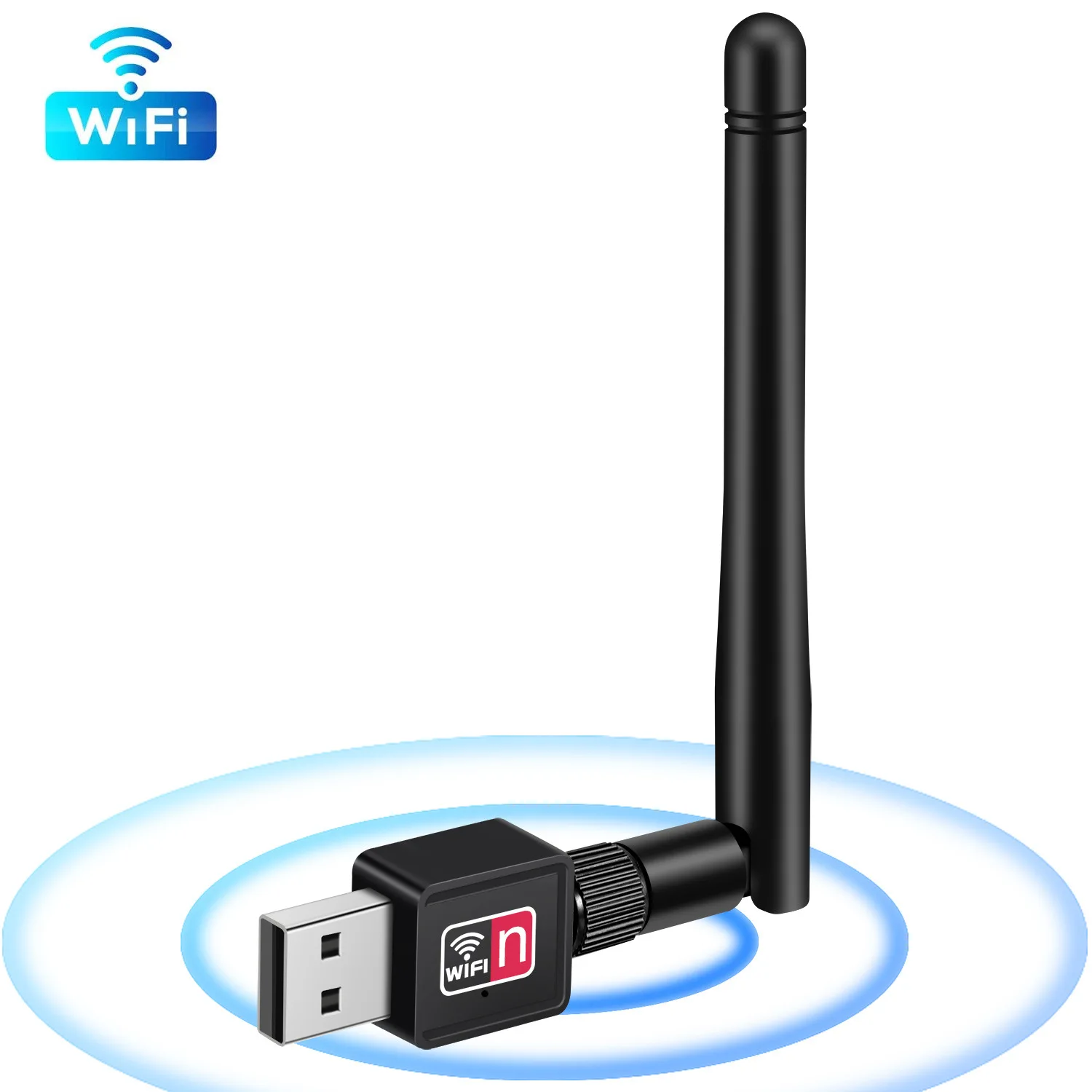 150Mbps Mini USB WiFi Adapter 802.11b/n/g/ac Wireless Network Card 2.4GHz Wi-Fi Receiver Dongle for Windows PC Desktop Laptop