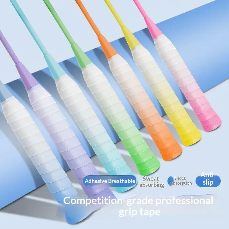 6Pcs Breathable Badminton Racket Overgrip Gradient Non-Slip Handle Grip Tape for Tennis Squash Sports Enthusiasts