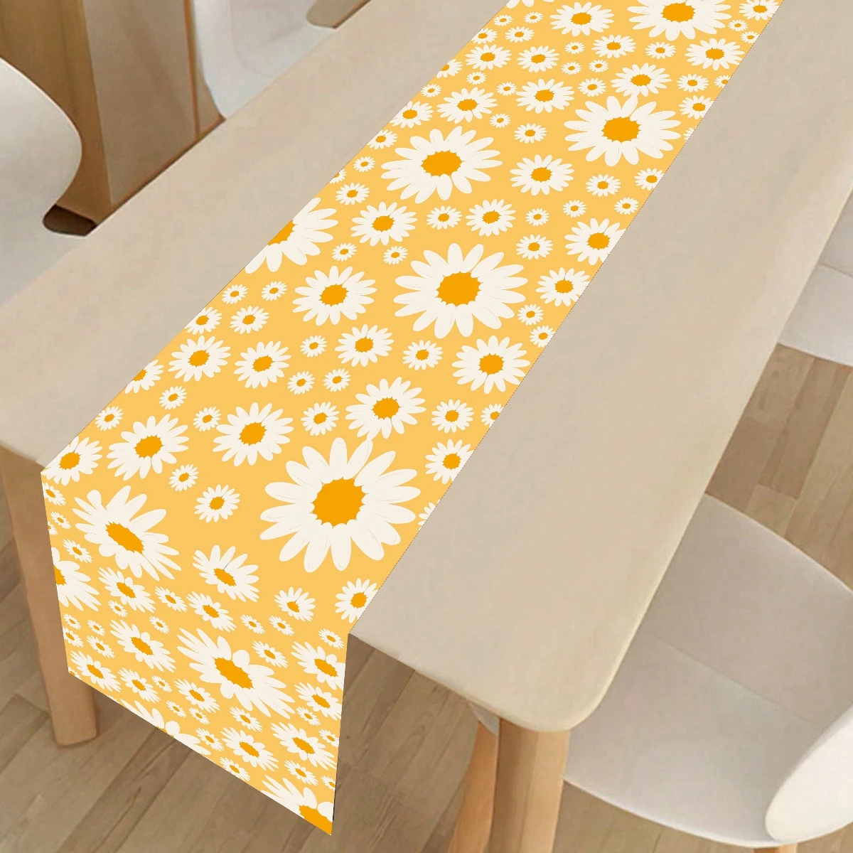 Giallo Daisy Flower Table Runner poliestere Pink Table Runner Party Dining tovaglietta Runner Home Kitchen Wedding Table Decor