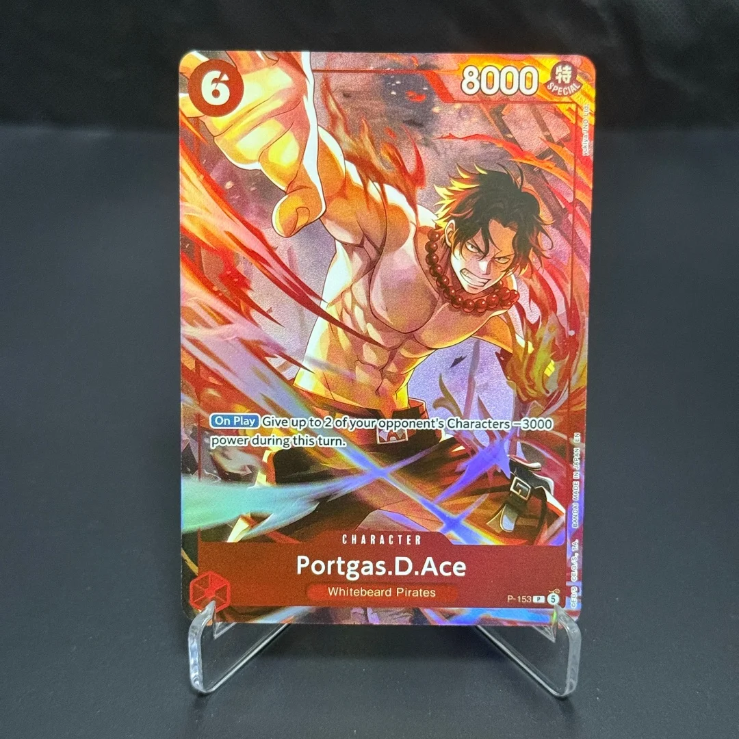 One Piece TCG English Monkey.D.Luffy Ace Newgate Collection Cards P-152 P-153 P-154 Flame-Flame Fruit Coliseum Foil Cards