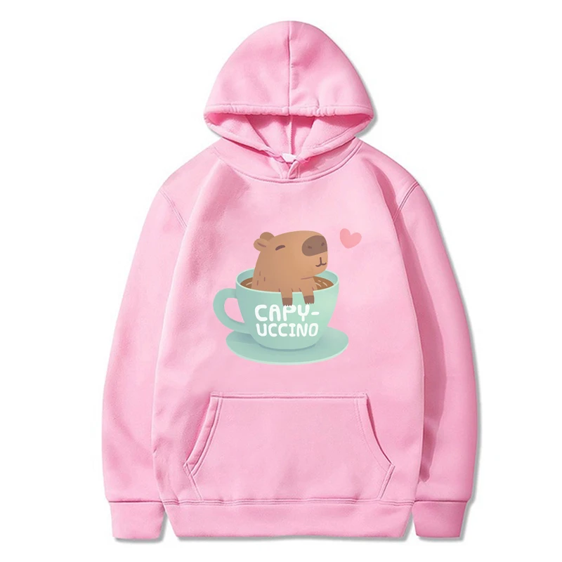 Cute Capybara Hoodies Streetwear Unisex Y2k Aesthetic Printed Women Pullover Long Sleeves Men Sweatshirt Gothic Teen Girl Boy