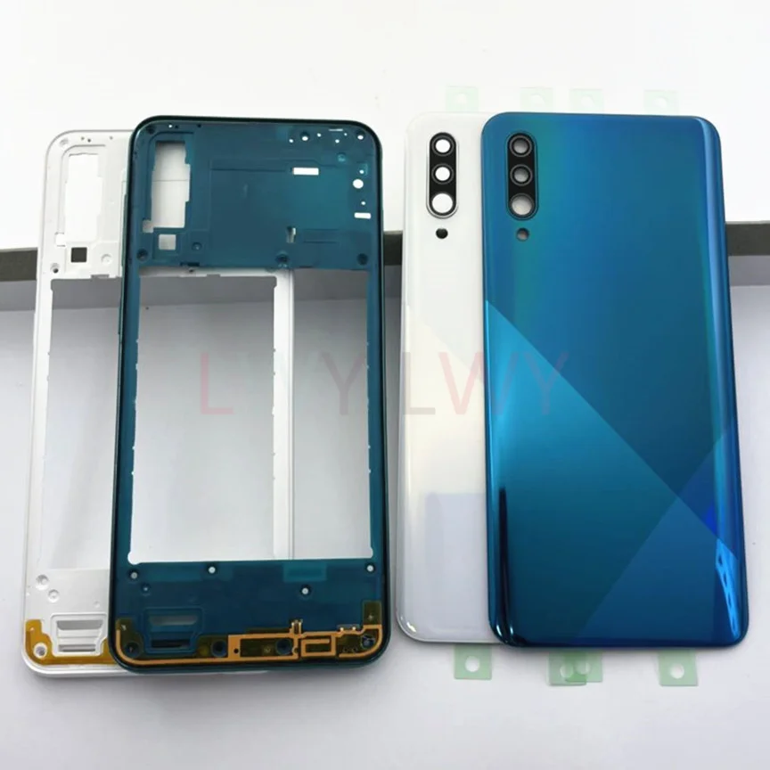 Full Housing Case For Samsung Galaxy A30s A307 Battery Back Cover + Middle Frame Rear Door Sticker Replace