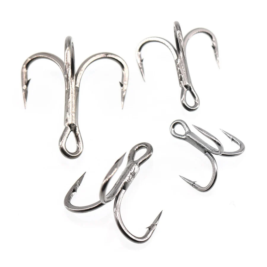 20pcs 6x Treble Hooks Classic Fishing Hooks Strong Sharp Tackle Hooks 8# 6# 4# 2#