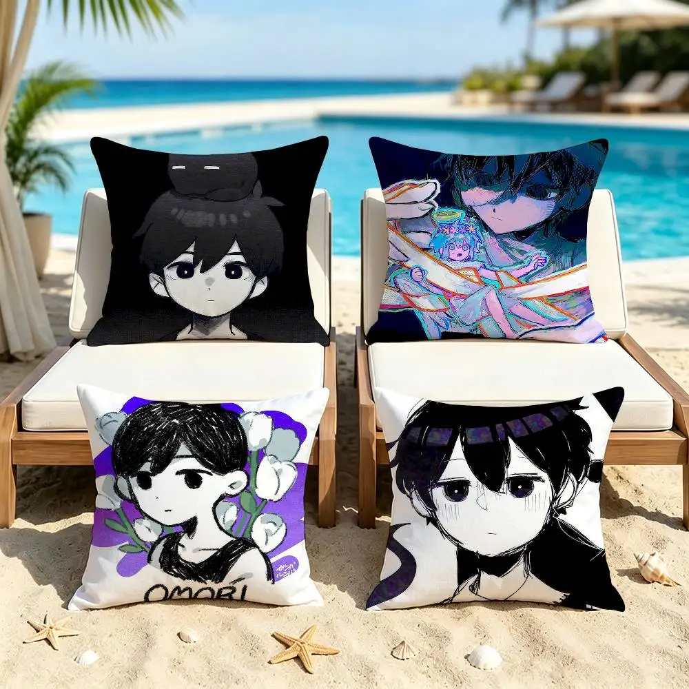 O-Omori Game Double-Sided Printed Cushion Cover Bedroom Bedside Sofa Pillow Case