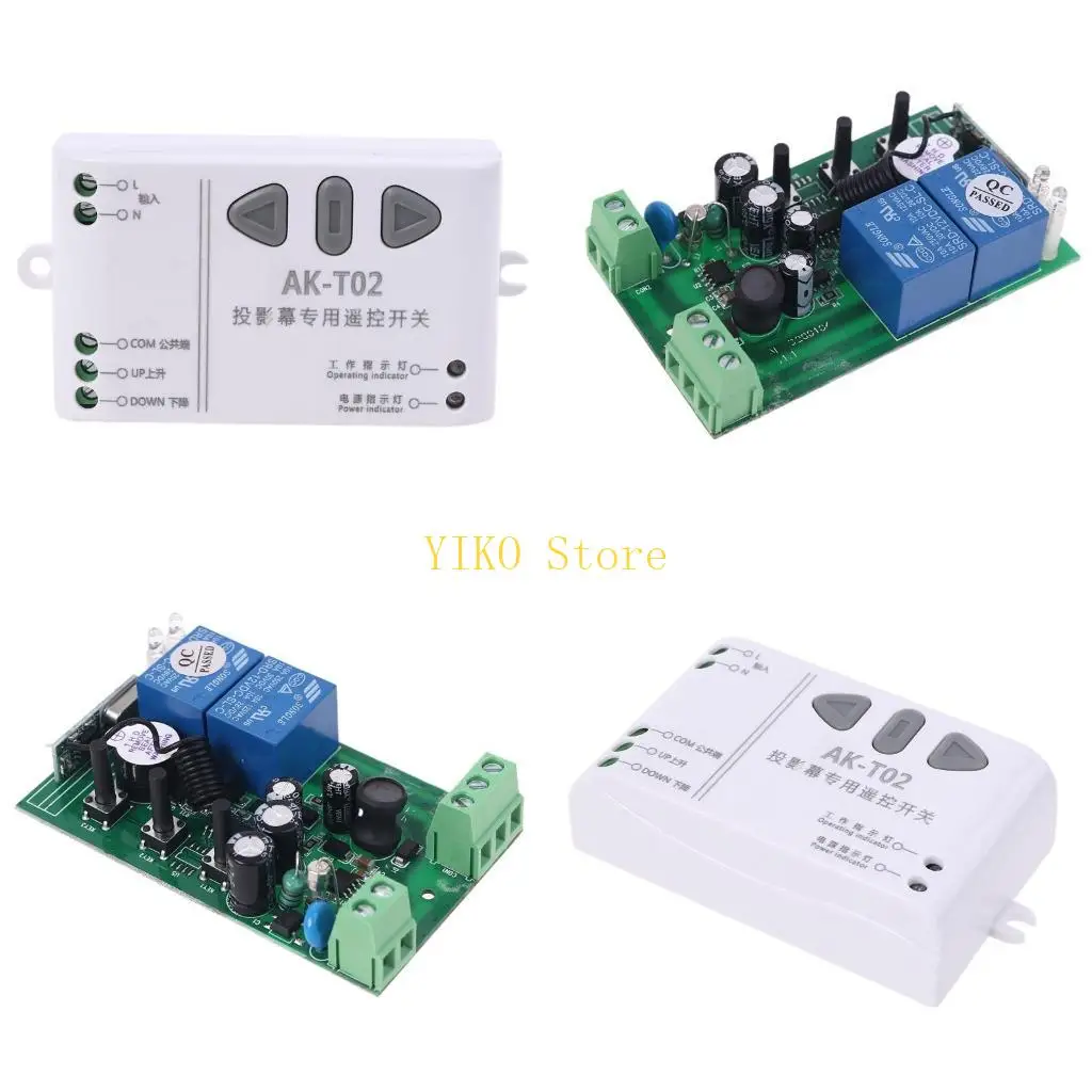 K32C Motor Garage Door / Projection Screen / Shutters Up Down Switch Rf Wireless Remote Control Switch Digital Display Screen