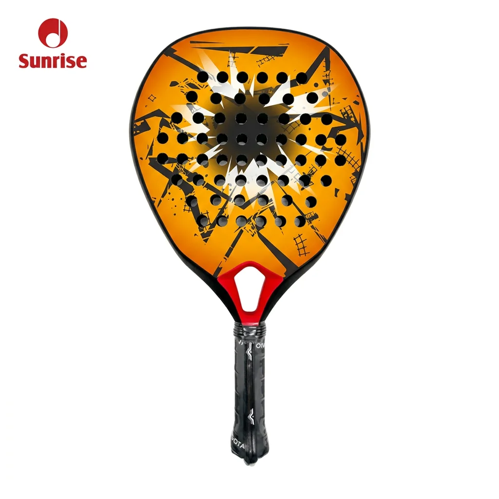SA009 Carbon Fiber Teardrop Padel Racket With Glass Fiber Net Custom & Diamond Design High Quality Low MOQ