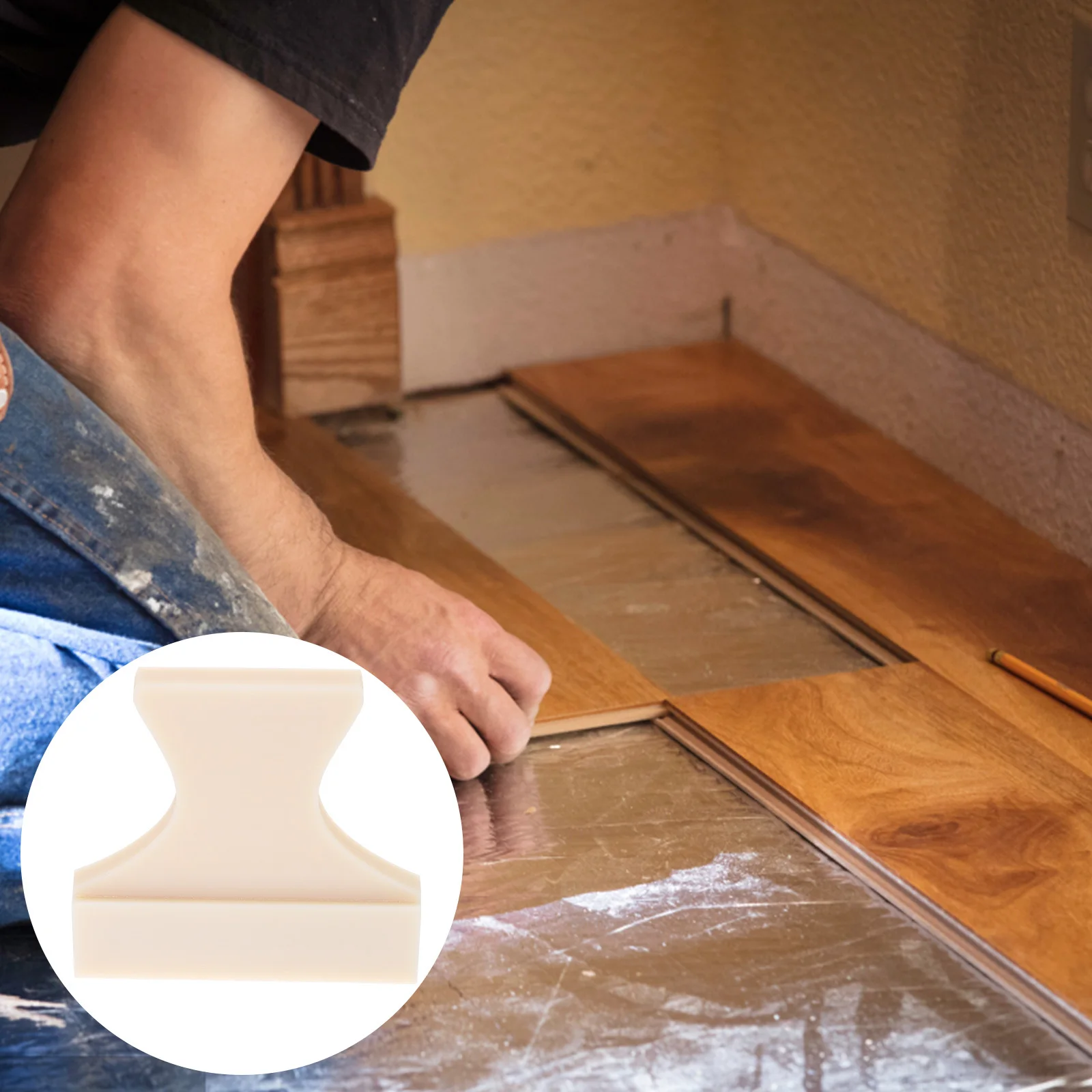 كتلة التنصت على الأرض الخشبية من مادة النايلون، تركيب مدمج وخفيف الوزن وفعال لحماية حافة الأرضيات من لوح الفينيل