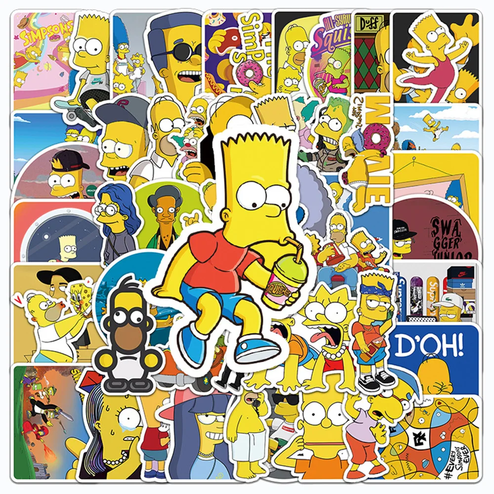 

10/30/50pcs Disney Cartoon Simpson Family Stickers Decals DIY Notebook Tablet Luggage Laptop Scrapbook Graffiti Sticker for Kids