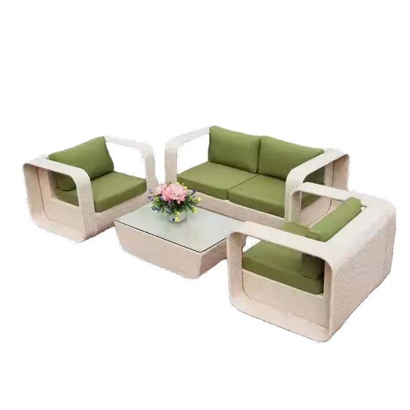 `Outdoor Rattan Furniture Wicker Single Sofa Set Hotel Project Terrace Courtyard Balcony Living Room Accent Chair`