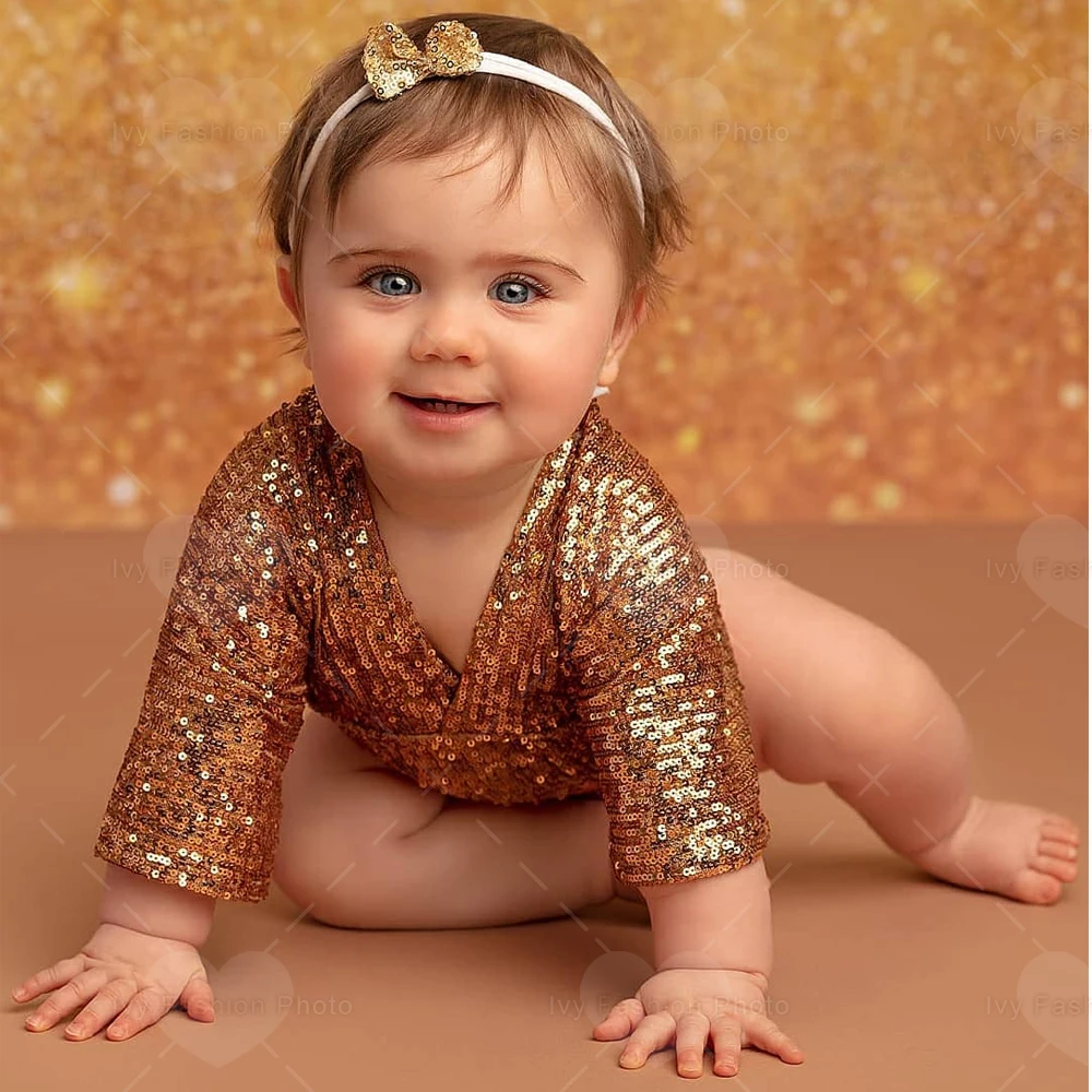 Newborn Photography Props Baby One Year Old jumpsuit Mother Daughter Set Sequin Dress Bodysuit For Pregnant Women