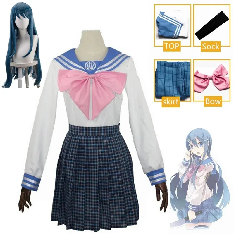Kostum Cosplay Danganronpa Maizono Sayaka 2025 Seragam Sekolah Wanita Set Rok Pakaian Karnaval Pesta Halloween