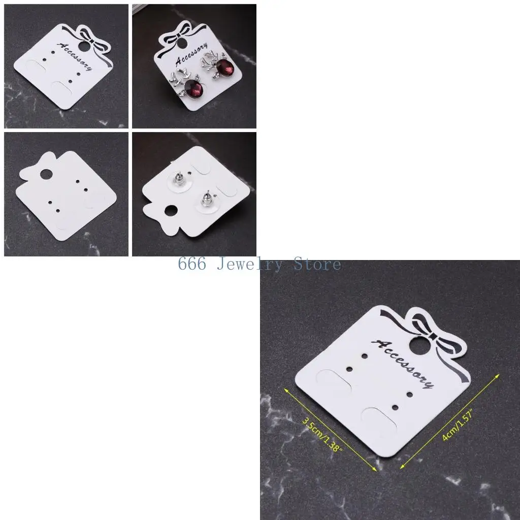F2TD 100Pcs Earring Cards Jewellery Display Card DIY Packing Cards for Earring Studs Home Accessory Store Storage Hang Tag