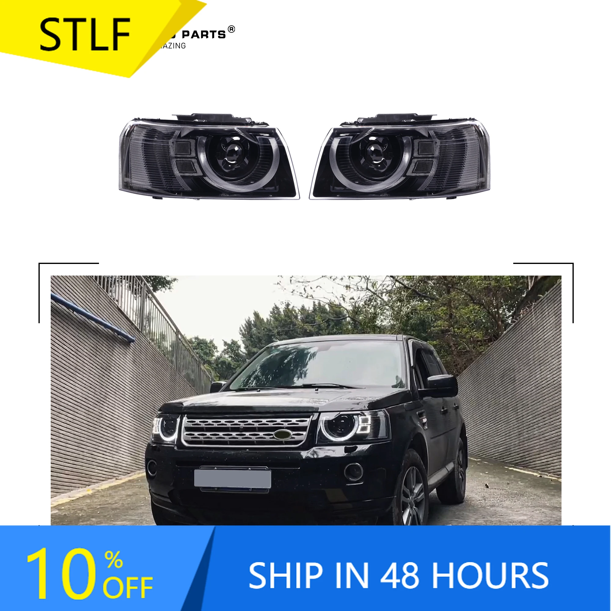 

Car High-Brightness Daytime Running Light Led Headlamp Car Headlight for Freelander 2 Upgrade to Defender