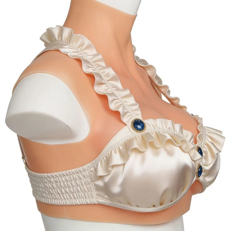 Simulation Fake Breasts Silicone Chest Armor False Breasts C/D/E/G Cup Sizes Suitable for Transgender, Daily Wear, Parties