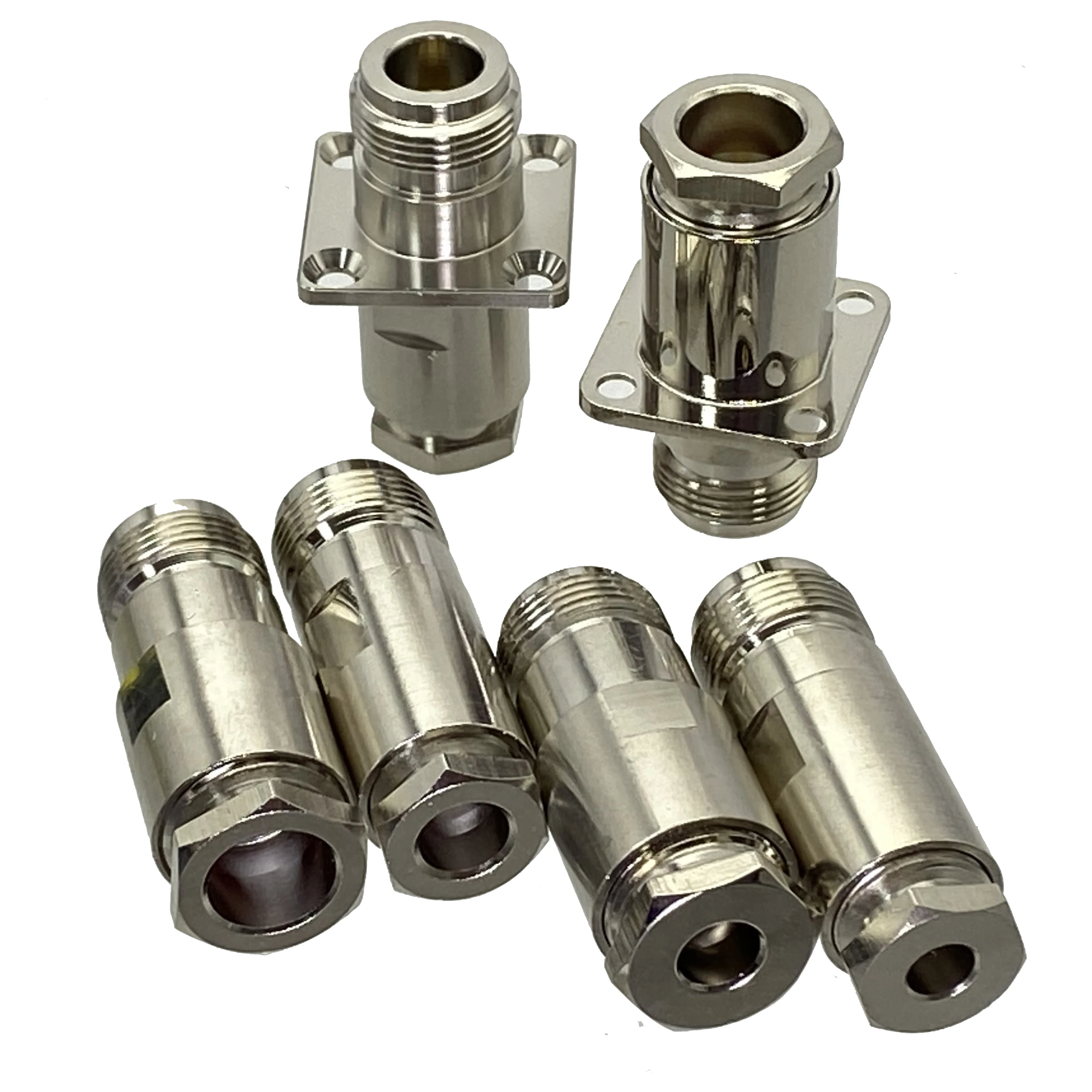 

Connector N Female Jack Clamp RG58 RG142 / RG8X /RG5 RG6 / RG8 LMR400 Straight & 4 Holes Flange RF Adapter Coaxial Wire 1Pcs