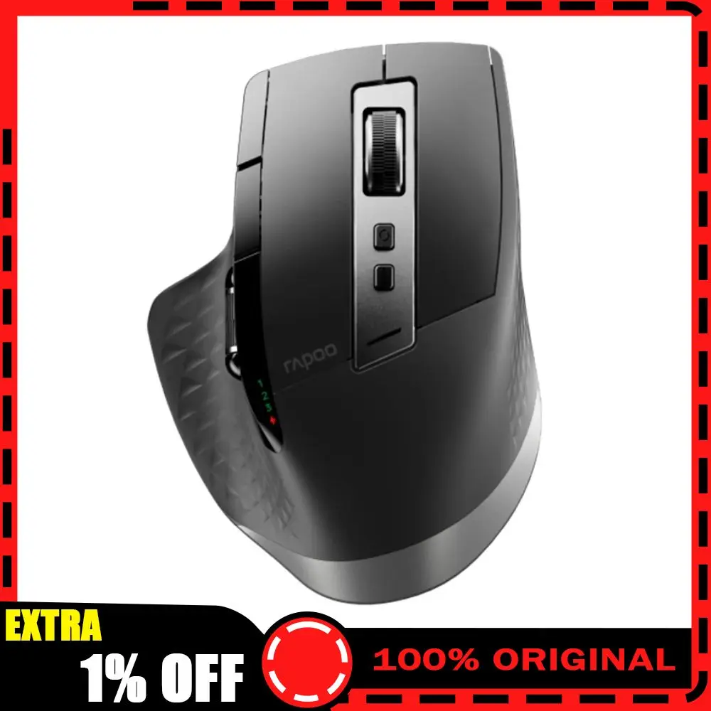 

Мышь RAPOO MT750, 3 режима, беспроводная Bluetooth-мышь, 4000 точек на дюйм, 800 мА, перезаряжаемая лазерная мышь для бизнес-игр, офисная большая ручная мышь, подарок