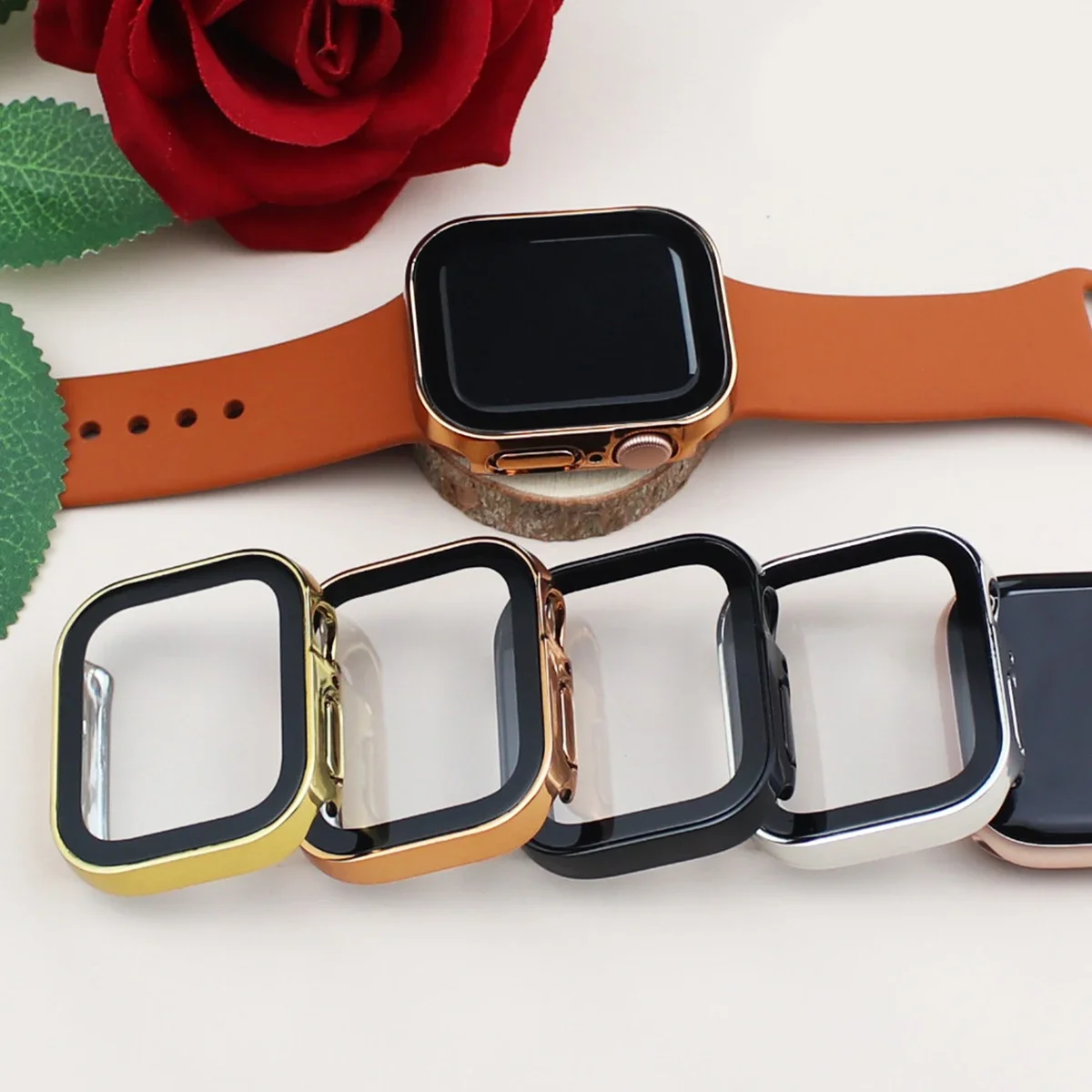 

Водонепроницаемый чехол для Apple Watch 7 8 9 45 мм 41 мм 10 46 мм 42 мм Защитное стекло + чехол-бампер для iWatch 4 5 SE 6 44 мм 40 мм