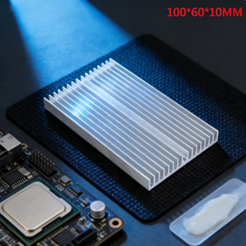 2026 NEW Aluminum Chip Heatsink 100x60x10mm, Efficient Cooling for High-Power LEDs, ICs & Transistors, DIY Electronics Part