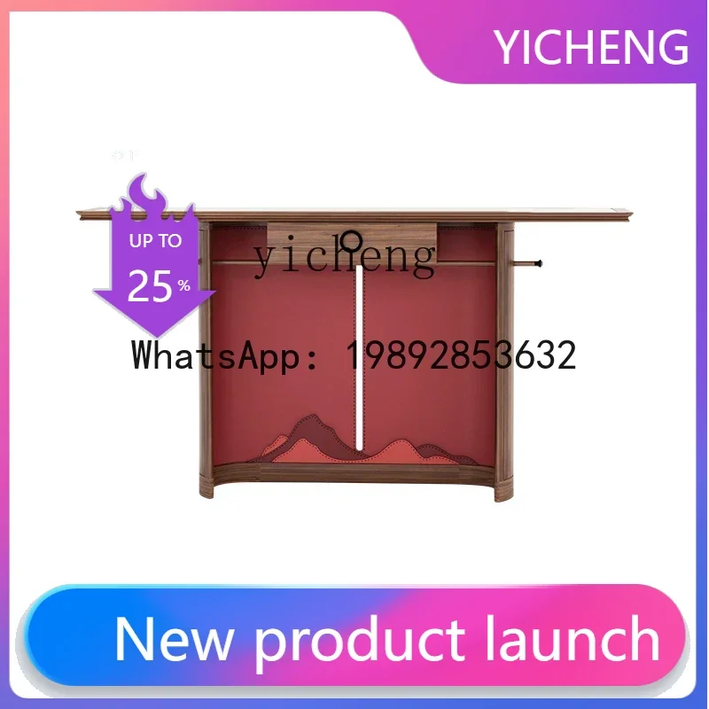 

X4 new Chinese-style solid wood entrance table partition against the wall luxury high-grade sensory rock slab entrance table