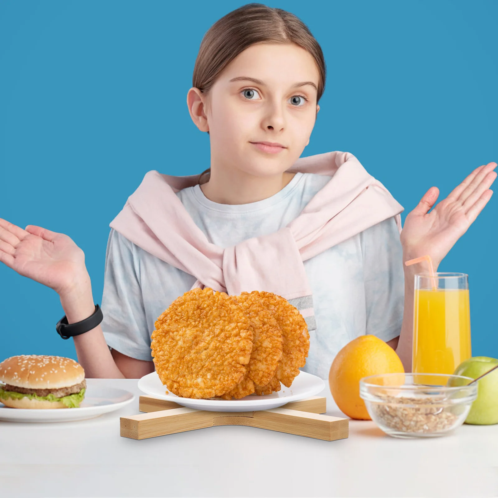 

Bamboo Wood Folding Trivet Heat Resistant Pot Holder Nonslip Foldable Mat for Hot Pots Pans Bowls Trivets for Hot Pots and Pans